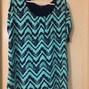 Teal and Navy Blue top